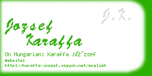 jozsef karaffa business card